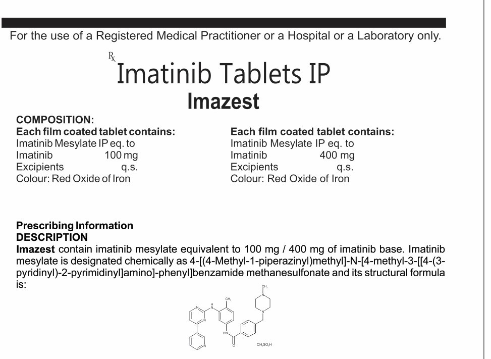 IMAZEST 100MG TABLETS